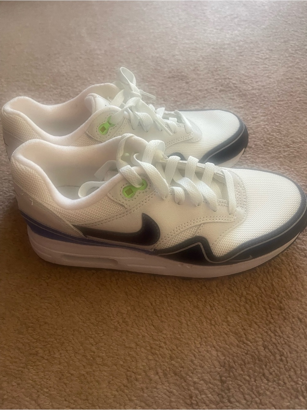 Nike Kids White Black and Lime Green Low-Top Sneakers
